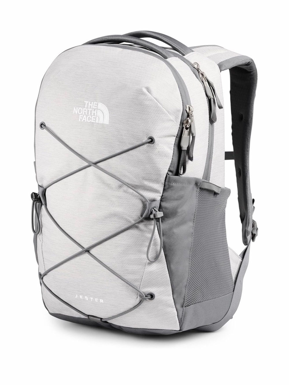The North Face Jester Backpack in Light Gray and Gray Accents